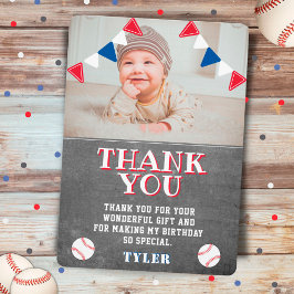 Fågeldagen i Cute Baseball Chalkboard Kids Photo B Tack Kort