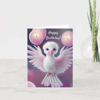 Fågeldagen i Cute White och Rosa Baby Helgkort