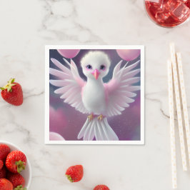 Fågeldagen i Cute White och Rosa Baby Pappersservett