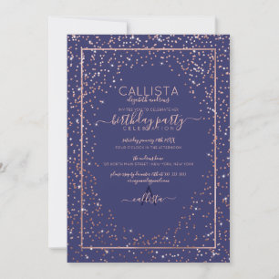 Fågeldagen Ro Guld Glitter Konfetti Gräns Inbjudningar