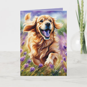 Fågeldags Golden Retriever Running Kort