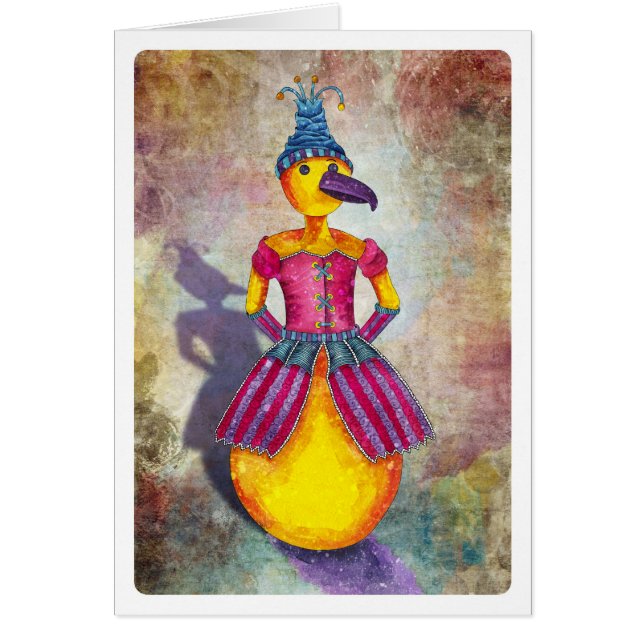 Fågeldamkort Hälsningskort (Framsidan)