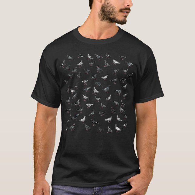 Fågeldesign för tävlor t shirt (Framsida)