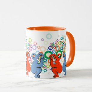 Fågeldesign för Vibrant Red & Blue Östra Island Mugg