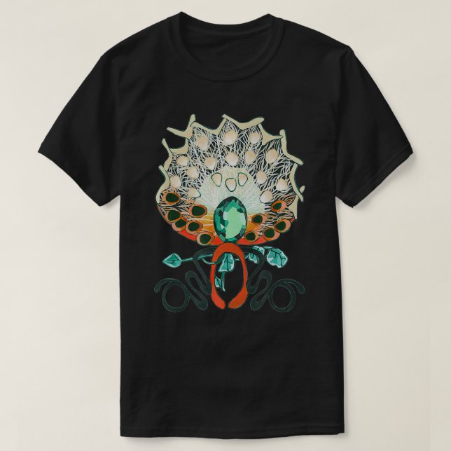 Fågeldesign med löv och trädarter öga t shirt (Design framsida)