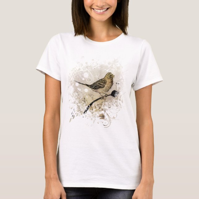 Fågeldesign Tee Shirt (Framsida)