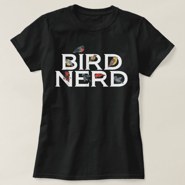 Fågelentusiastiska fågelfåglar t shirt (Design framsida)