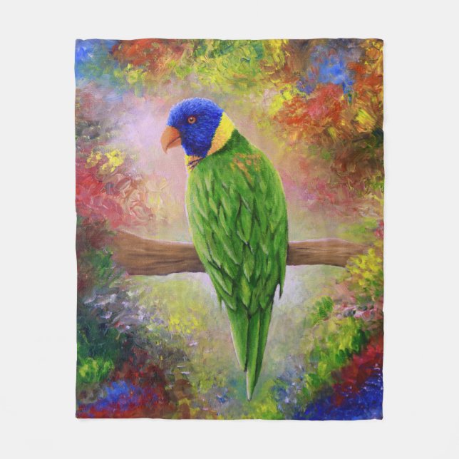 fågelfågel 76 multifärgad fleecefilt (Framsidan)