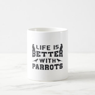 Fågelfågel med papegoja kaffemugg