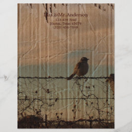 Fågelfågel på lantgården western lada bröllop brevhuvud