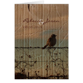 Fågelfågel på lantgården western lada bröllop hälsningskort