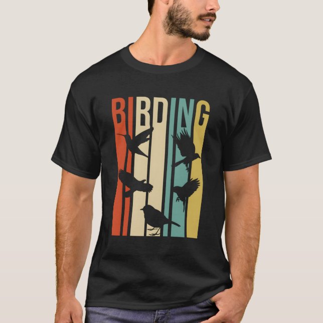 Fågelfåglar i stil med fåglar t shirt (Framsida)