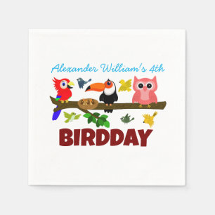Fågelfåglar Illustration Birthday Pappersservett