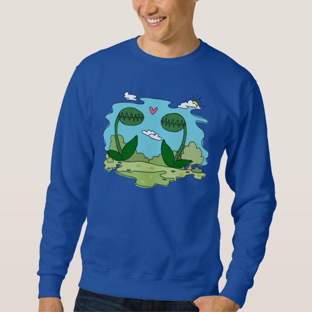 Fågelfälla kärlek lång ärmad tröja (Framsida)