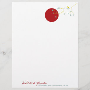 Fågelfamiljens babyskor Letterhead Brevhuvud