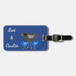 Fågelfamiljens bagagemärke bagagebricka