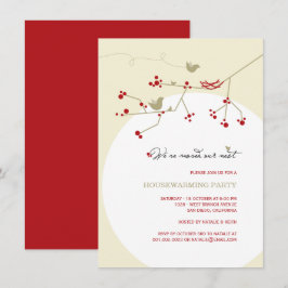 Fågelfamiljens Vi har flyttat Nest Houseuppvärmnin Inbjudningar