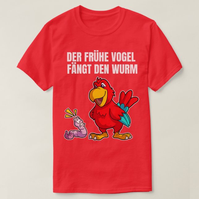 Fågelfångsten i tidigt vid roligten mask t shirt (Design framsida)