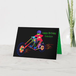 Fågelfar, Biker på motorcykel Vivid Färg Kort