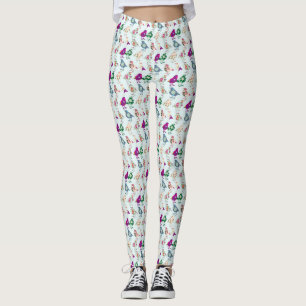Fågelfärg, allt-över-tryck-färg leggings