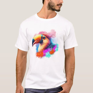 Fågelfärgad hårfärg med bestred Toucan T Shirt