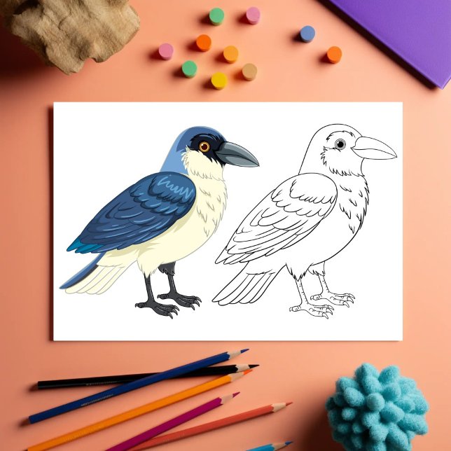 Fågelfärgningssida för utspädd Tecknad Reklamblad (Skapare uppladdad)