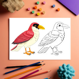 Fågelfärgningssida för utspädd Tecknad Reklamblad