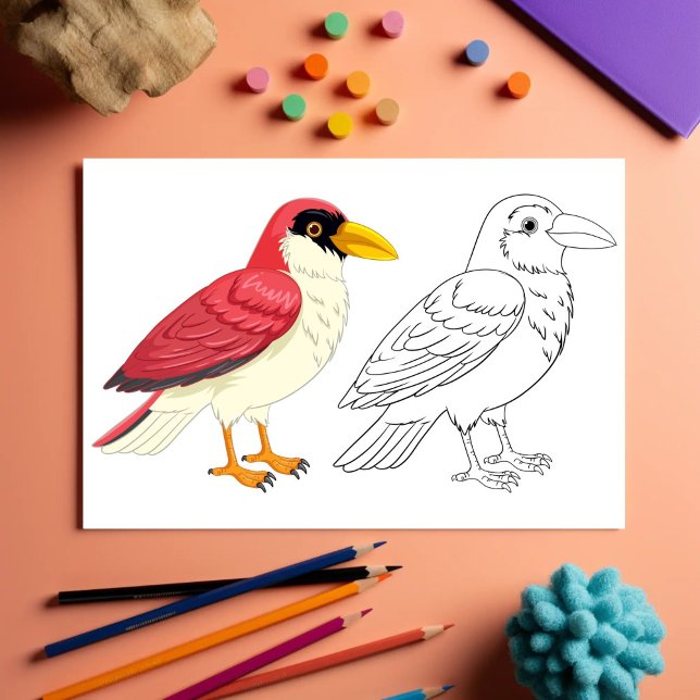 Fågelfärgningssida för utspädd Tecknad Reklamblad (Skapare uppladdad)