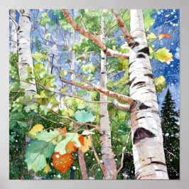 Fågelfärgsfärgmålning Poster