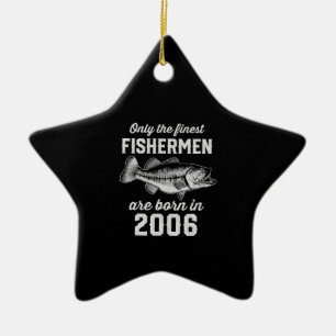 Fågelfiske 2006 julgransprydnad keramik