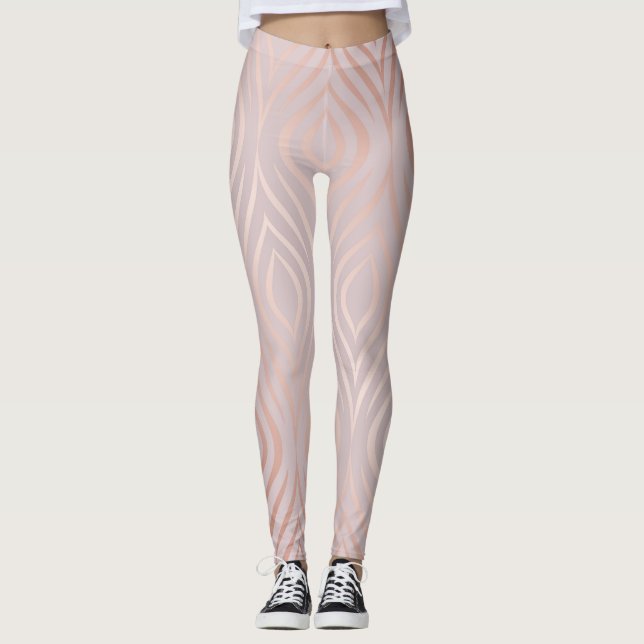 Fågelfjädrar från ro guld, vintage leggings (Framsida)