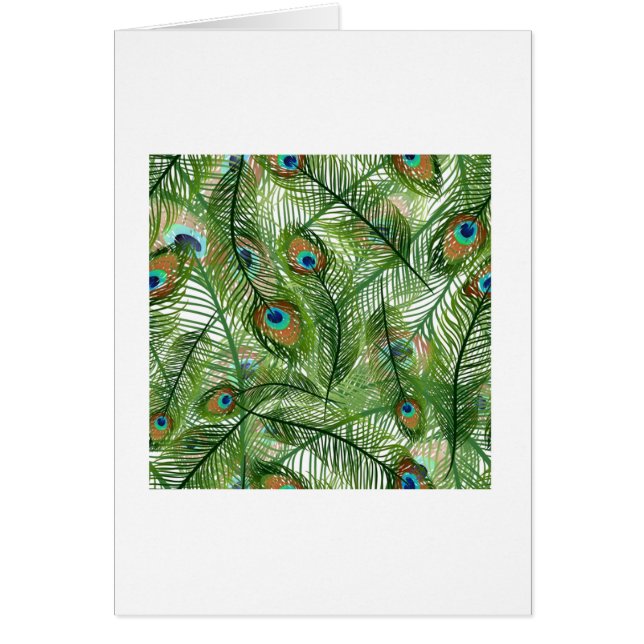 Fågelfjädrar mönster hälsningskort (Framsidan)