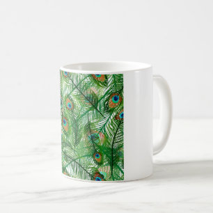 Fågelfjädrar mönster kaffemugg
