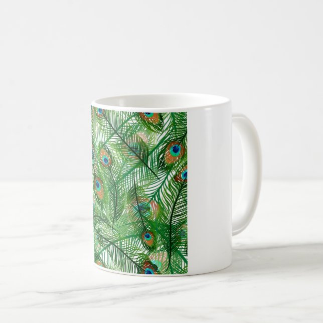 Fågelfjädrar mönster kaffemugg (Framsida höger)