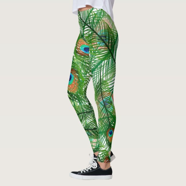 Fågelfjädrar mönster leggings (Vänster)