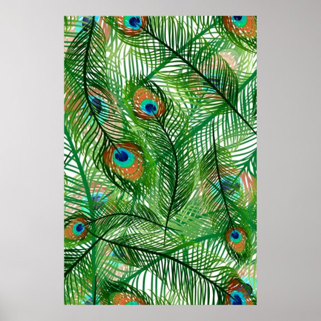 Fågelfjädrar mönster poster (Framsidan)