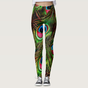 Fågelfjädrar som flödar i mönster leggings