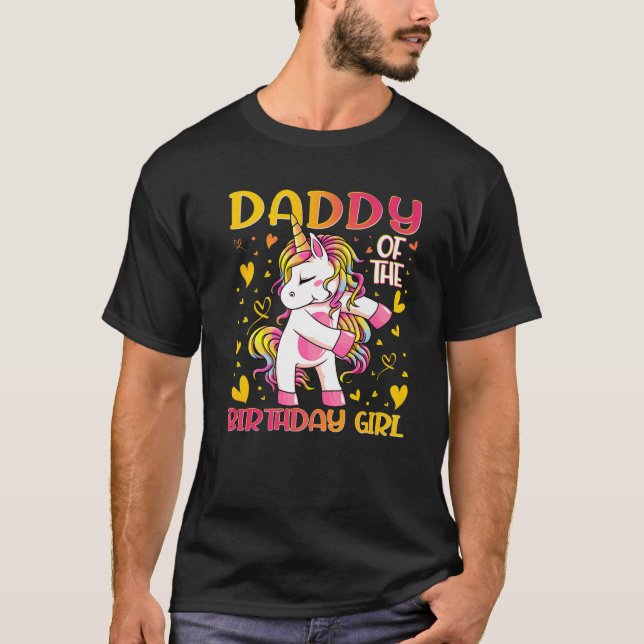 Fågelflickans pappa som flydde Unicorn Pappa Da T Shirt (Framsida)