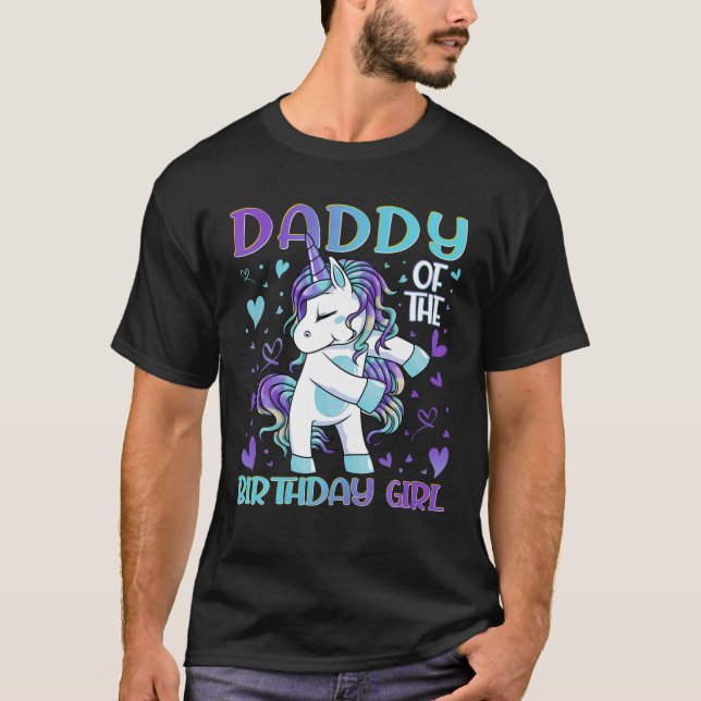 Fågelflickans pappa som flydde Unicorn Pappa Da T Shirt (Framsida)