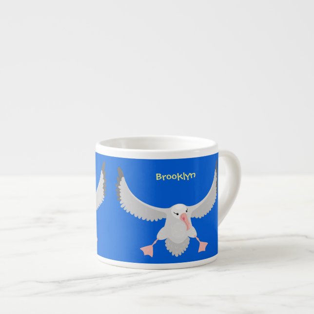 Fågelflygande tecknad för Cute albatross Espressomugg (Framsida höger)