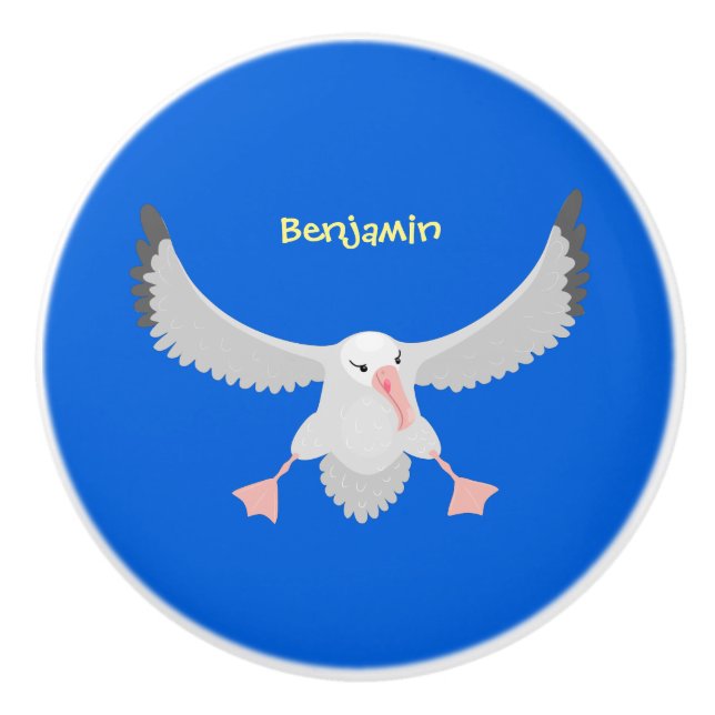 Fågelflygande tecknad för Cute albatross Knopp (Framsidan)