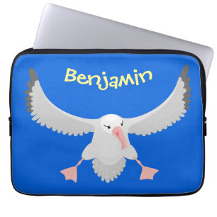 Fågelflygande tecknad för Cute albatross Laptop Fodral