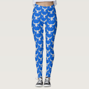 Fågelflygande tecknad för Cute albatross Leggings