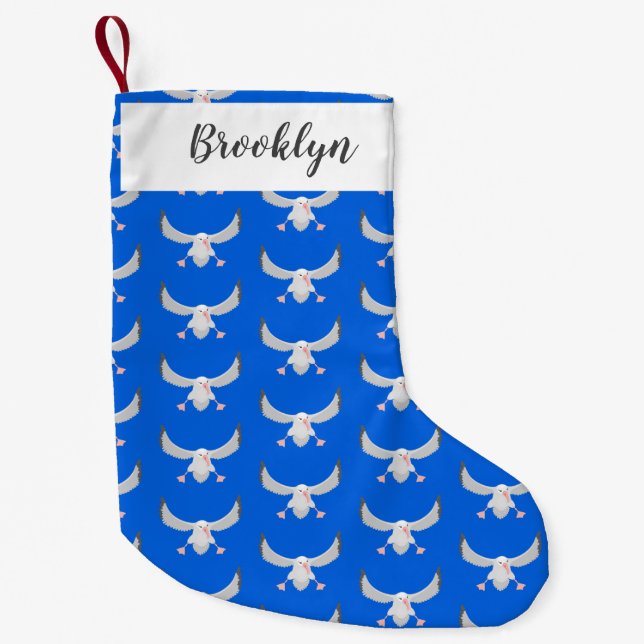 Fågelflygande tecknad för Cute albatross Liten Julstrumpa (Framsidan)