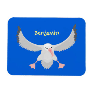 Fågelflygande tecknad för Cute albatross Magnet