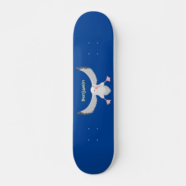 Fågelflygande tecknad för Cute albatross Mini Skateboard Bräda 18,5 Cm (Framsida)