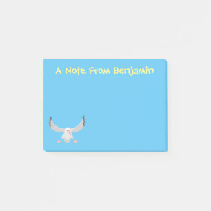 Fågelflygande tecknad för Cute albatross Post-it Block