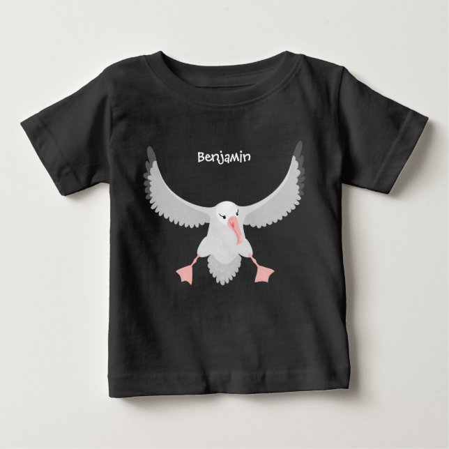 Fågelflygande tecknad för Cute albatross T Shirt (Framsida)