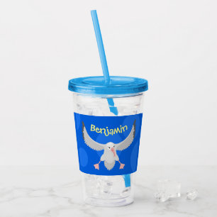 Fågelflygande tecknad för Cute albatross Take Away Mugg