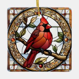 Fågelföreställningar om glasburna kardinaltorget R Julgransprydnad Keramik
